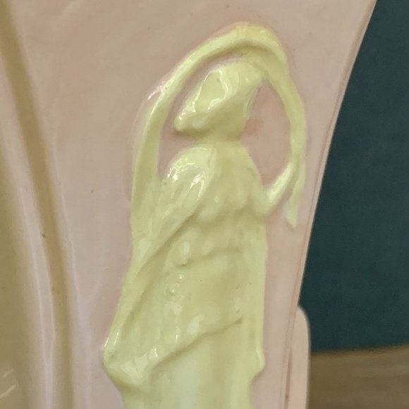 VTG Vase Cameo -like Handles Woman Ceramic Soft Pink - Picture 2 of 12